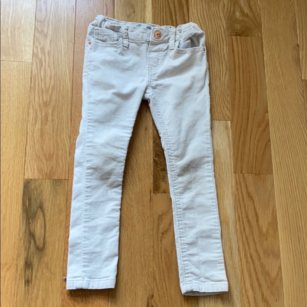 Girls 3-4 skinny stretch cream colored corduroys